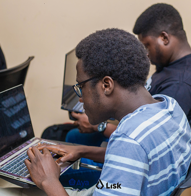 Person working on laptop